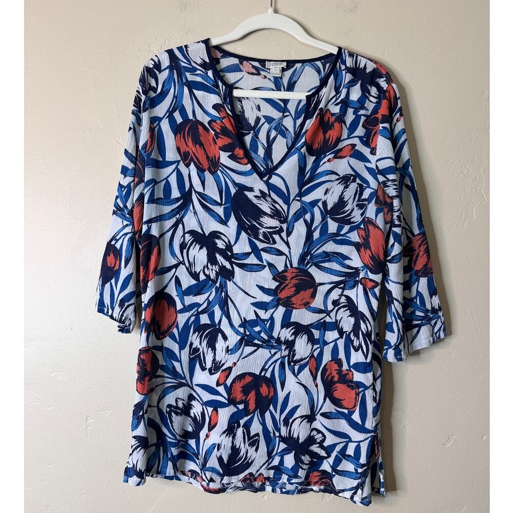 J.Crew 100% cotton Voile Tulip Tunic Cover Up Top Medium